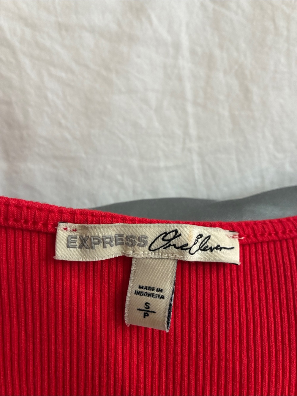 Express Red Ribbed Wrap Tank with Side Bow - Picture 2 of 2